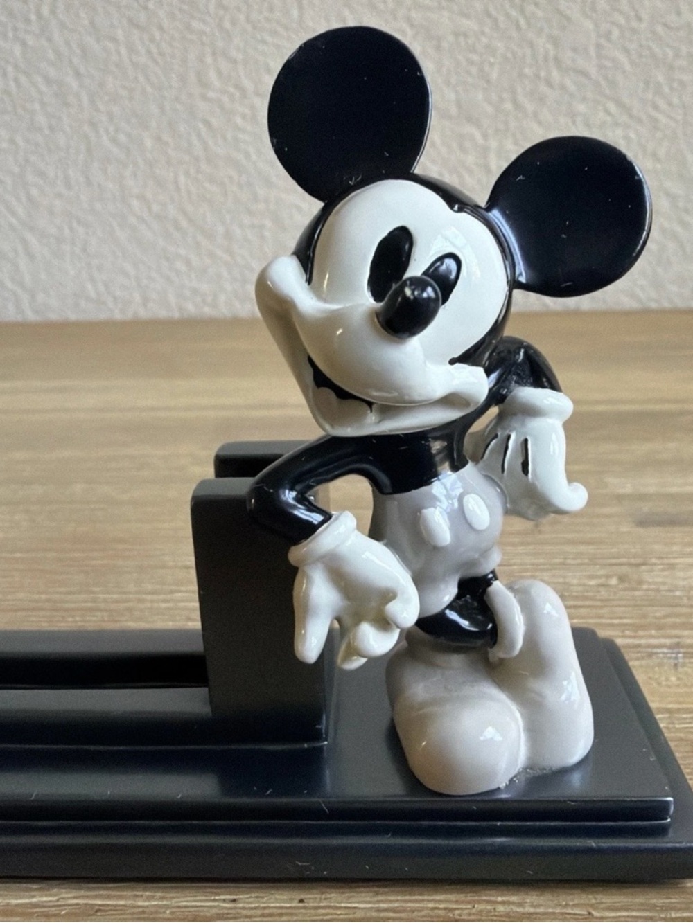 Vintage Disney Mickey Mouse Business Card Holder Desk Accessory Black and White